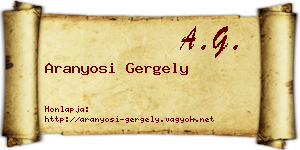 Aranyosi Gergely névjegykártya