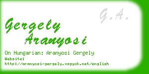 gergely aranyosi business card